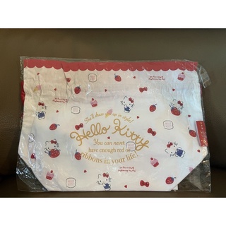 全新現貨 日本製🇯🇵 Kitty白底草莓🍓蛋糕冰淇淋🍦束口便當袋 旅行✈️萬用收納袋