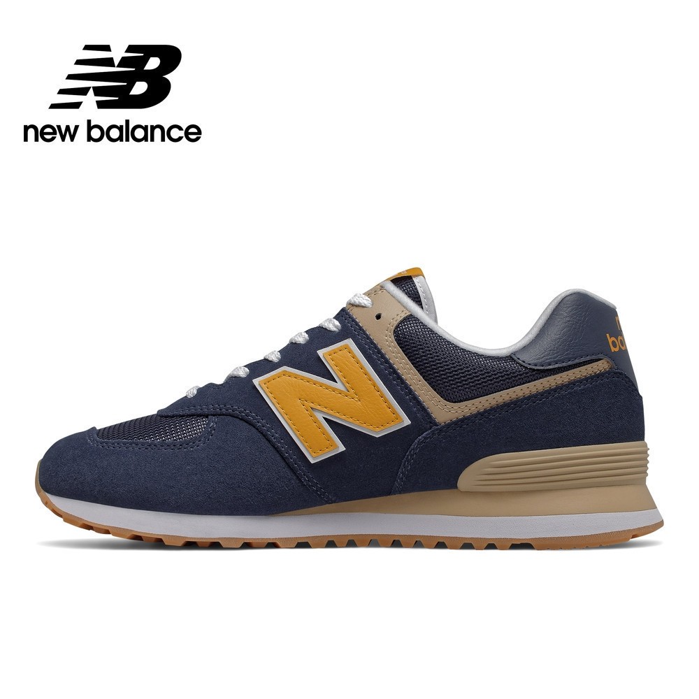 【鞋印良品】New Balance 紐巴倫 慢跑鞋 D楦 ML574SPF 深藍麂皮 土黃LOGO 復古 經典 休閒鞋