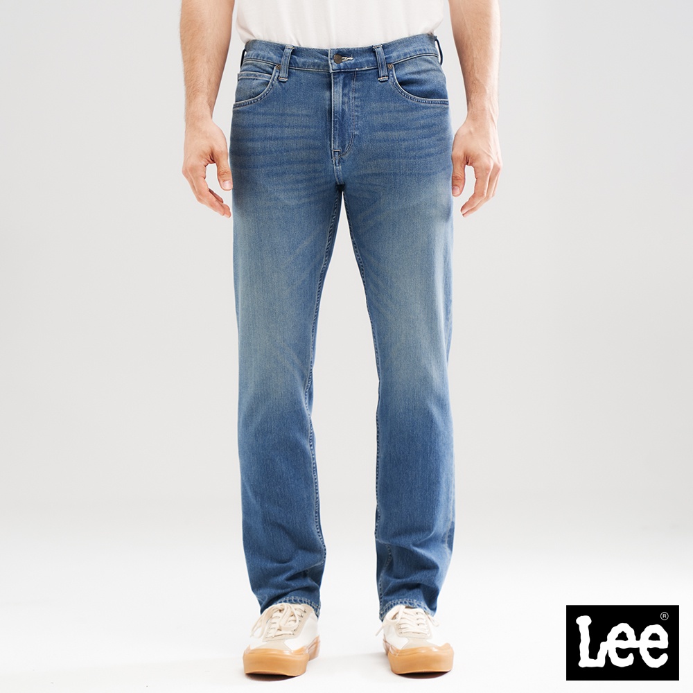 Lee 726 彈性中腰標準直筒牛仔褲 男 Modern 中藍洗水LL21003867Y