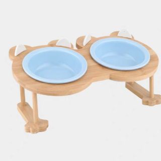 寵物竹製碗架💗雙碗架💗