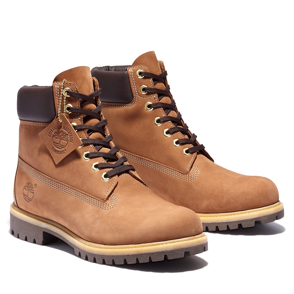 Timberland 男鞋鐵鏽色磨砂革防水6吋靴a2jc7 橡膠耐磨牛皮撞色街頭穿搭有型 蝦皮購物