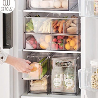 冰箱抽屜式收納盒 家用多功能瀝水冷凍食品保鮮盒 大容量疊加收納箱