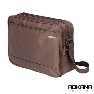 AOKANA 商務旅者Elda系列 商務出差斜背包多隔層設計 側背包 斜背包 包包 咖啡 02-037