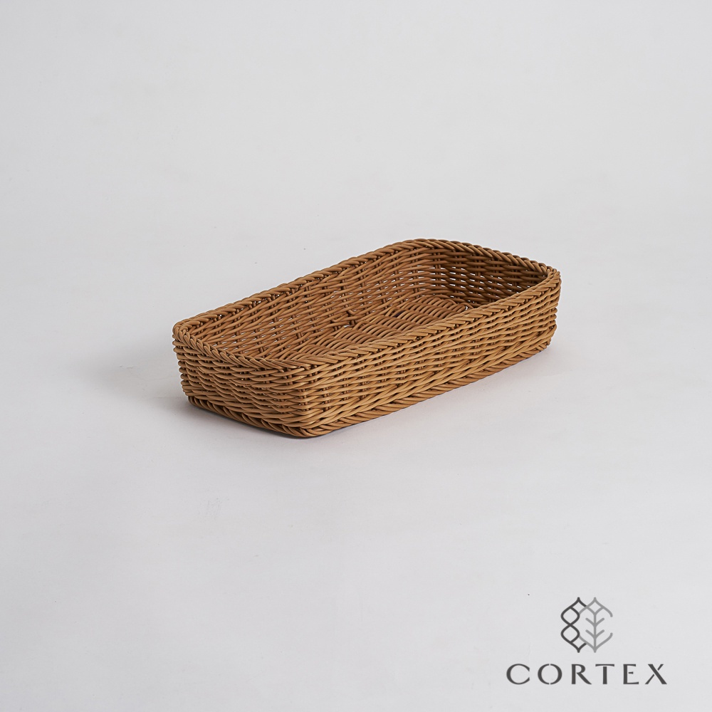 CORTEX 麵包籃 仿籐籃 長型W41 卡其色