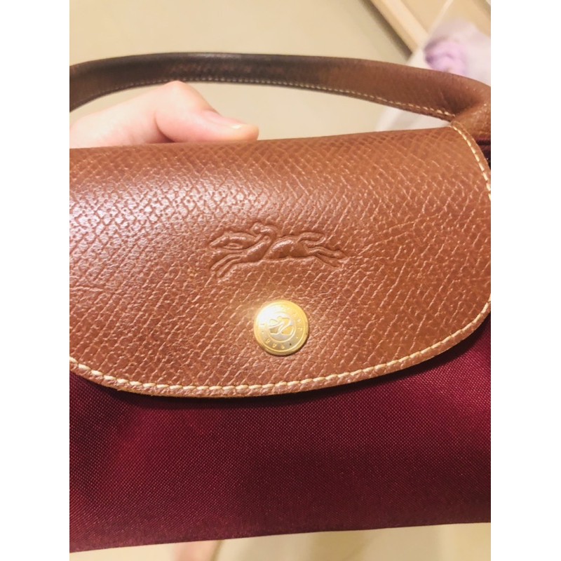 歐洲購入longchamp 手提包 袋 保証 正品 酒紅色