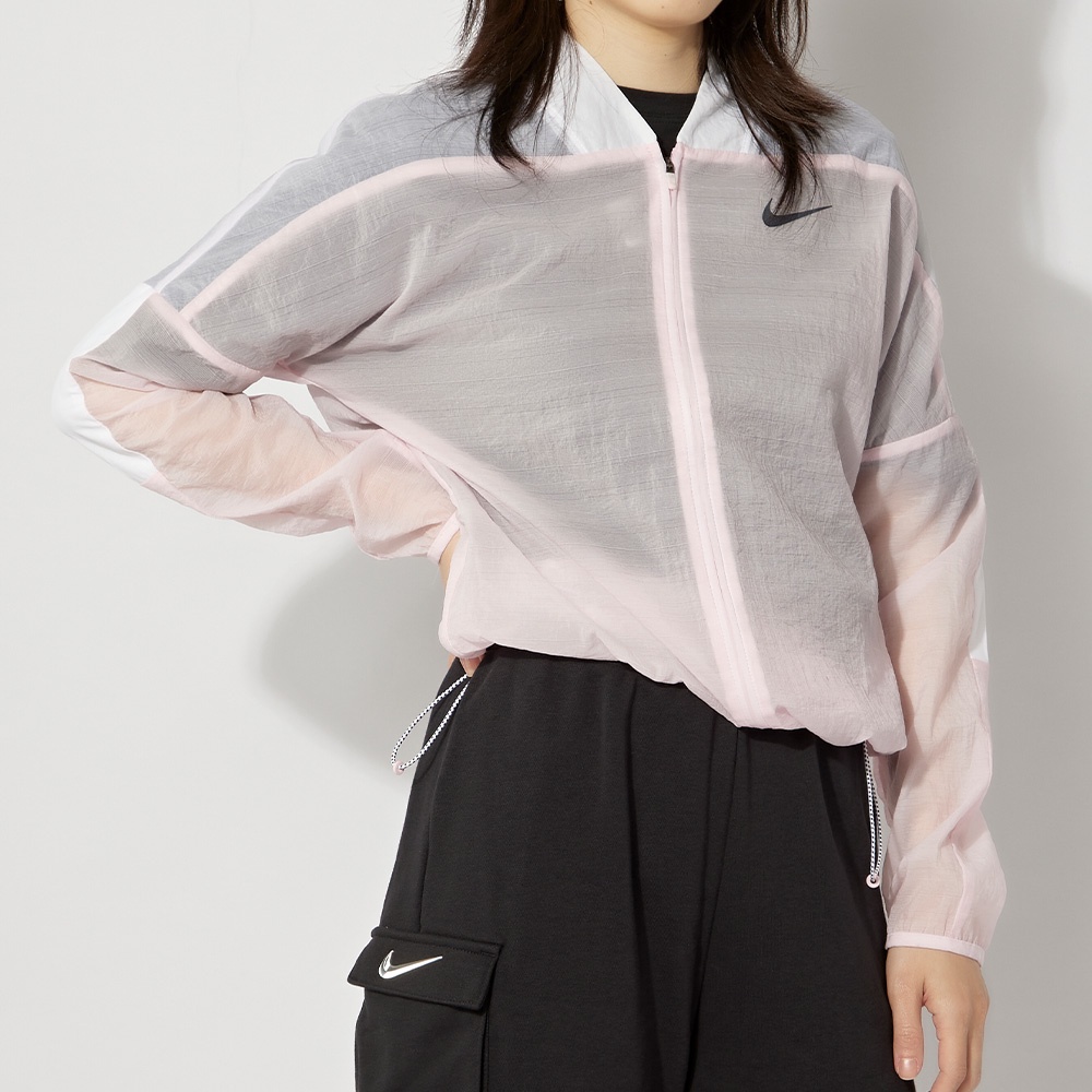 Nike AS W Icnclsh Jacket 女 白粉 慢跑 反光 運動 風衣 外套 CU3049-663