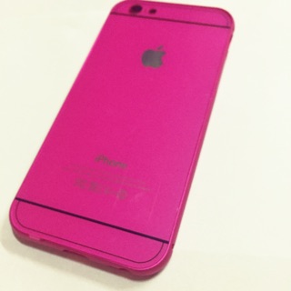 iPhone 6/6S玫紅色金屬邊框+PC後蓋手機殻