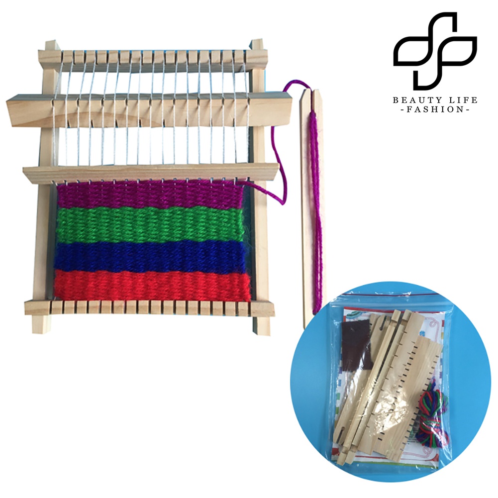[媽咪寶貝] 科技小製作 兒童織布機 diy手工編織機 益智木製玩具 親子玩具