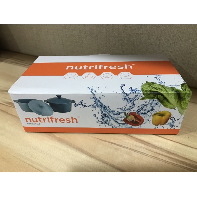 全新nutrifresh陶瓷系列圓形小烤盅青藍色淺藍色