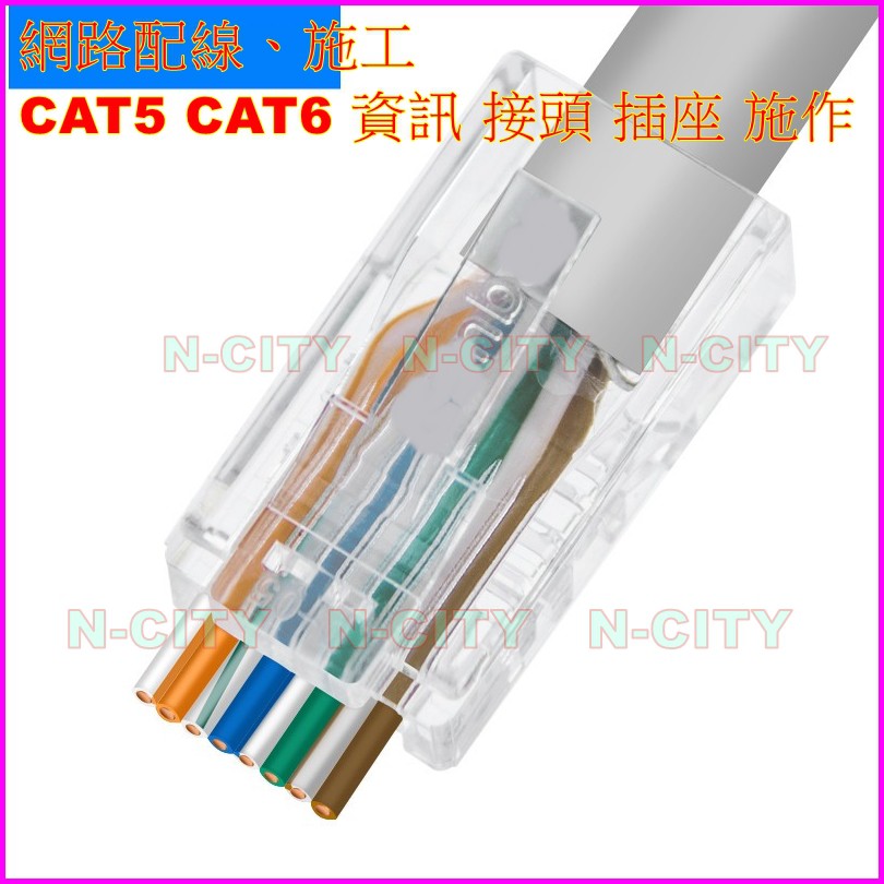 【N-CITY電工】穿透式網路CAT6接頭X(一次300顆)