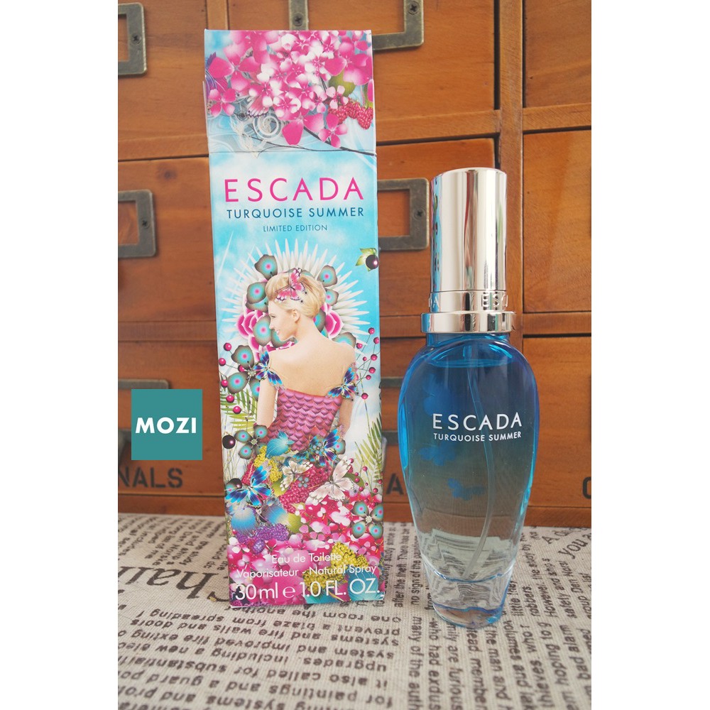 【MOZI選物】全新未使用‧現貨‧自有物‧【ESCADA】Turquoise Summer 綻藍香頌 女性淡香水50ML