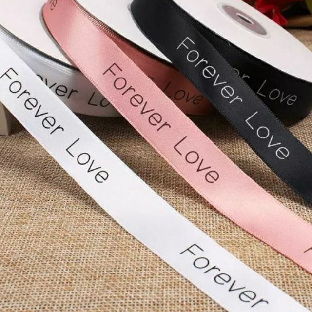 4500公分 卷永遠的愛 Forever Love 英文印字緞帶2公分情人節花藝包裝婚禮蛋糕絲帶diy手作 蝦皮購物