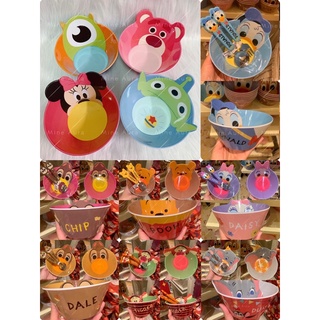 (現在台/代購) 香港迪士尼 可愛造型碗 兒童餐具 湯匙叉子 米妮 愛麗絲 唐老鴨 小飛象維尼Mine Aura