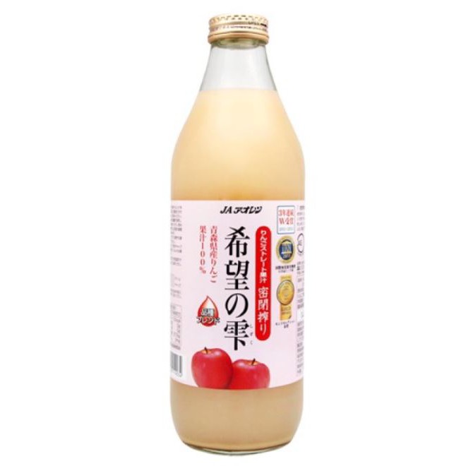 現貨  即期良品出清  2019/1/11  日本JA希望の雫100%原汁青森蘋果汁1000ml