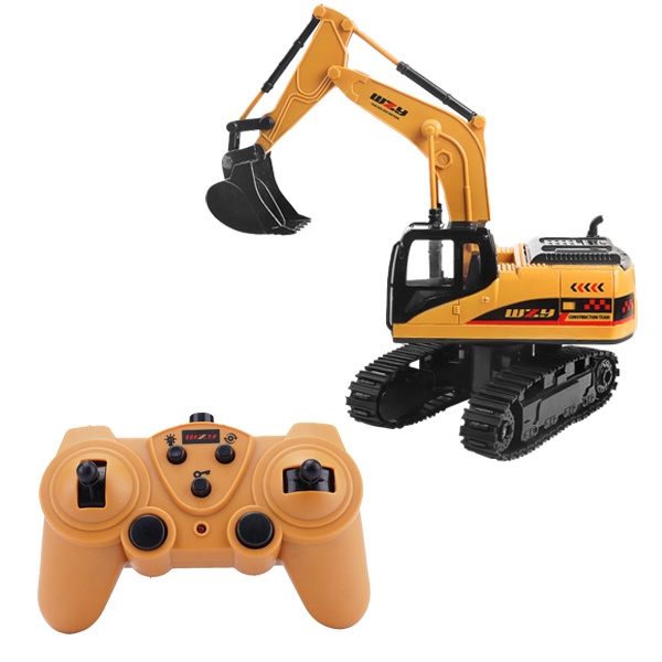 多功能合金挖土機 燈光音效電動遙控車 遙控挖土機 工程車玩具 - 321寶貝屋