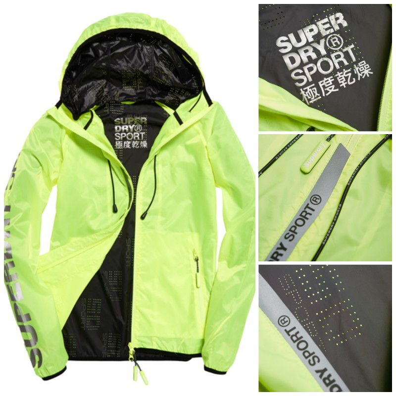 跩狗嚴選 正品 極度乾燥 Superdry Core 女款超輕薄夾克 外套 防風 風衣 運動款 透氣 反光 螢光黃 防曬