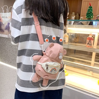 現貨秒發（1-3天出貨）韓國ins軟妹少女可愛小熊小包包女卡通斜背包2022新款玩偶斜背包