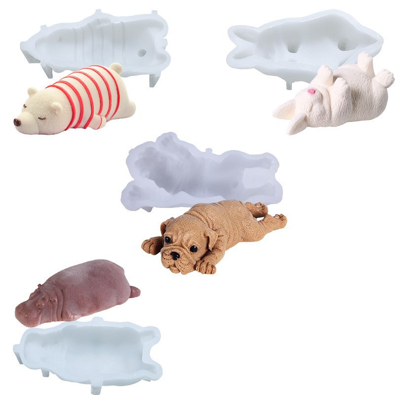 Amy烘焙網:網紅3D立體卡通睡覺兔/卡通河馬/法式慕斯模/布丁果凍模/手工皂矽膠模