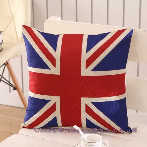 [HOME] 抱枕 米字旗 45*45cm 亞麻抱枕 靠枕 靠墊 沙發抱枕 英倫風 英國國旗