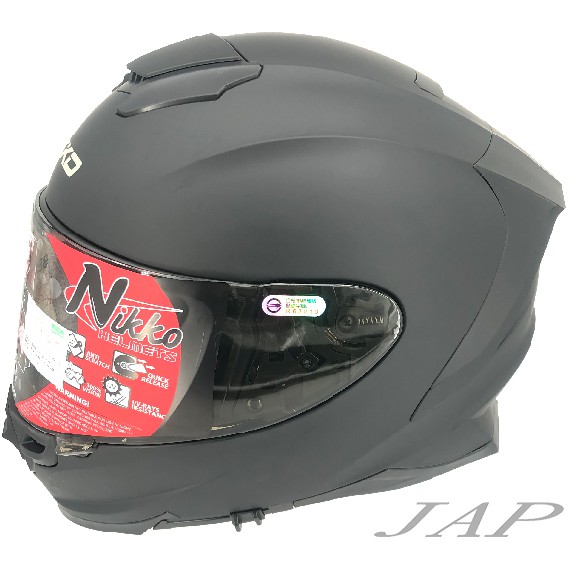 Nikko N806 2代   N-806 II素色 消光黑 全罩 內鏡片 安全帽