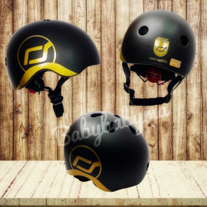 奧地利 Scoot &amp; Ride 兒童運動用頭盔|安全帽-黑金SM