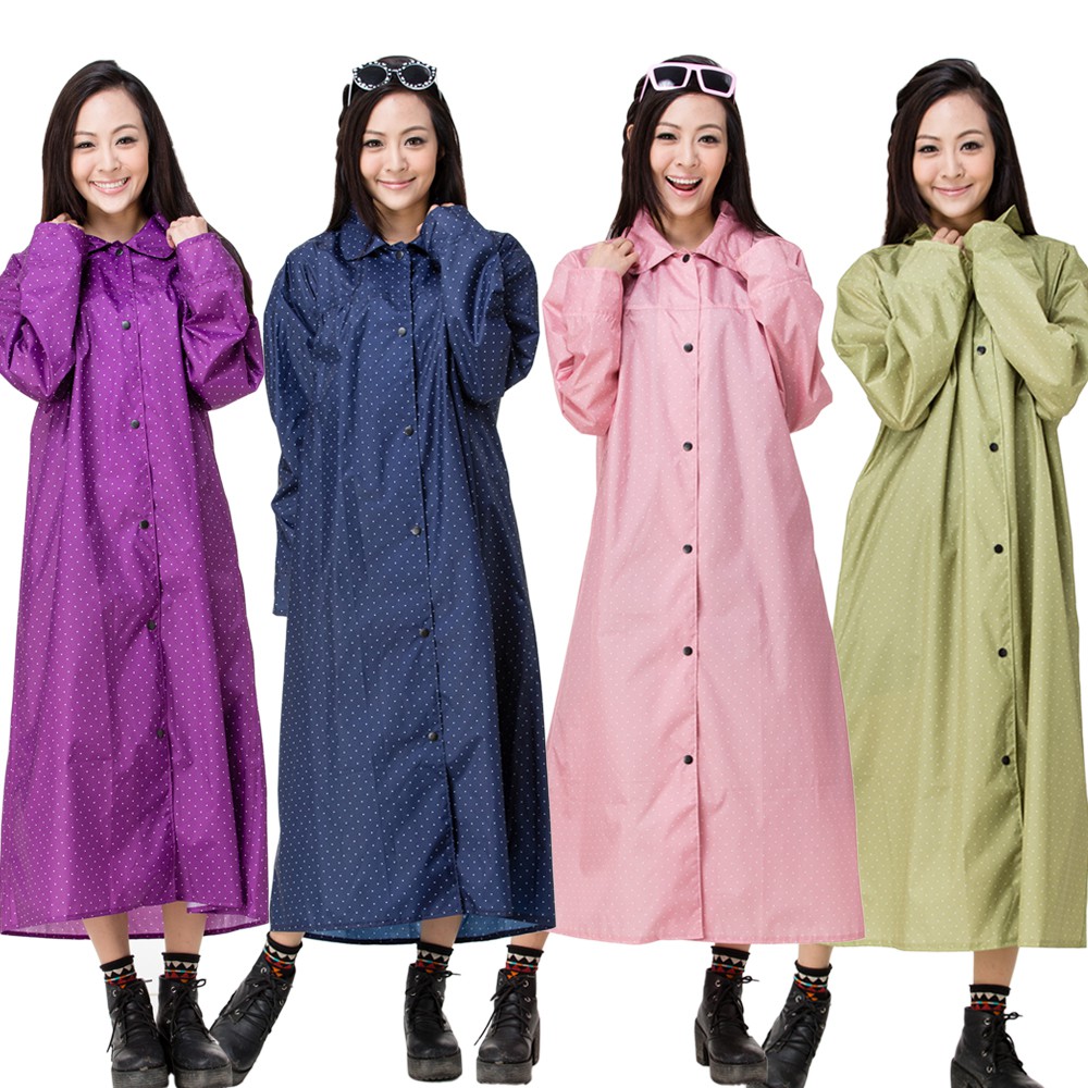 【東伸 DongShen】俏麗型日式大衣式雨衣