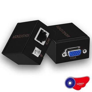 VGA線延長器 60米 VGA放大器 訊號放大器 VGA轉RJ45 訊號延長器 傳送器 VGA影像延伸器 現貨