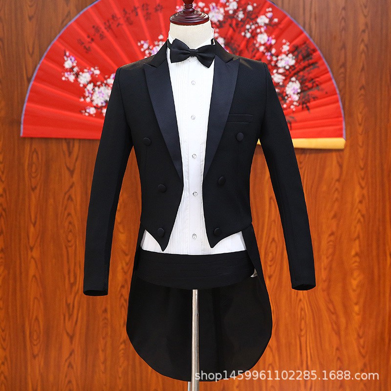 新款男士大合唱燕尾服主持人司儀舞臺演出服西裝套裝燕尾服男禮服 蝦皮購物