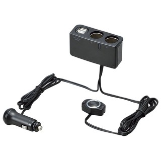 【翔浜車業】日本純㊣SEIWA F249 車用LED手勢感應雙孔+2USB電源插座 手機車充(5.3V/2.2A)