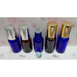 10ml/15ml/20ml/30ml金屬蓋茶色滾珠瓶/藍色滾珠瓶/鋼珠滾珠瓶/香水滾珠瓶/精油滾珠瓶/玻璃滾珠瓶