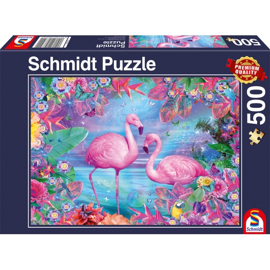 【德國進口】Schmidt 500片拼圖《藝術插畫》紅鶴 自然 動物 58342