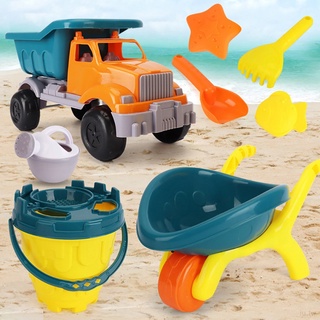 新款夏日兒童玩水沙灘桶 挖沙鏟子工程車 海邊戲水沙灘玩具 套裝【IU貝嬰屋】