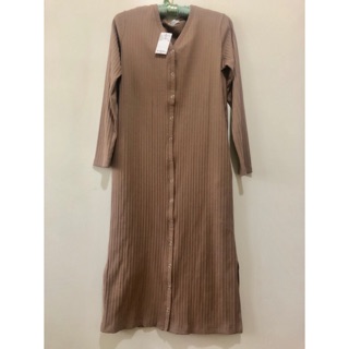 《特價》全新日本品牌Te chichi杏色扣式長版洋裝