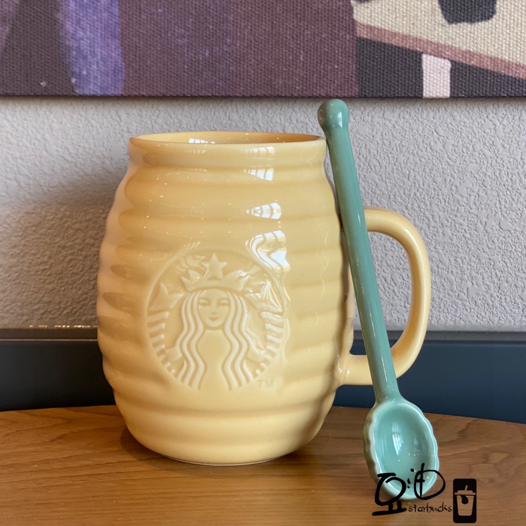 Starbucks官方正品！星巴克情人節禮物蜜蜂罐攪拌棒馬克杯牛奶杯果汁珍奶茶奶昔茶水咖啡杯355ml