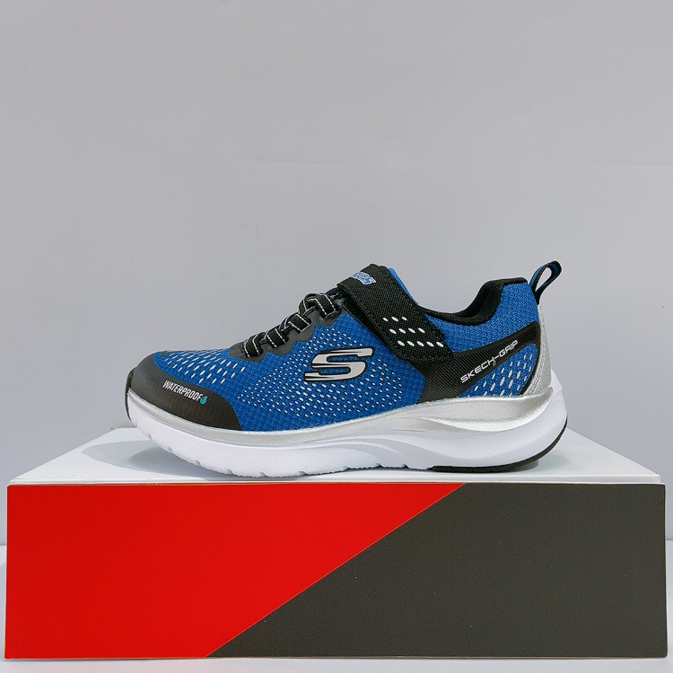 SKECHERS UlTRA GROOVE 中童 藍色 防水 舒適 運動 慢跑鞋 403847LBLBK