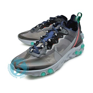 NIKE REACT ELEMENT 87 BLACK GREEN 灰黑湖水綠 透明鞋 時尚 AQ1090-005
