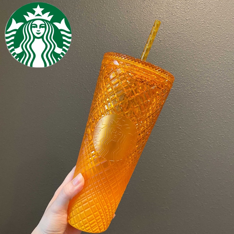 [現貨在台]限時特價Starbucks星巴克新品限量款夏季寶石鑲嵌芒果冷水杯Venti 710ml (附吸管)