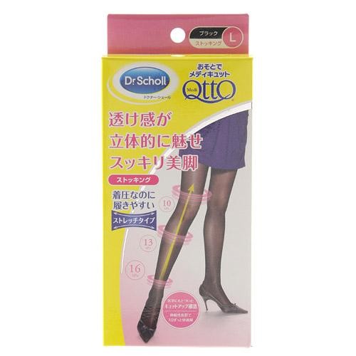 [日本製] Qtto絲襪透膚的黑色L 654-800