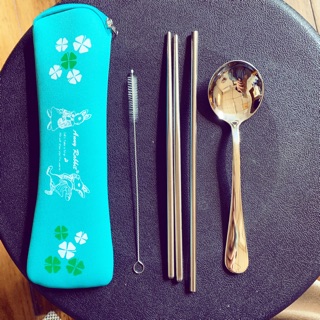 不繡鋼環保筷吸管刷子組附收納袋