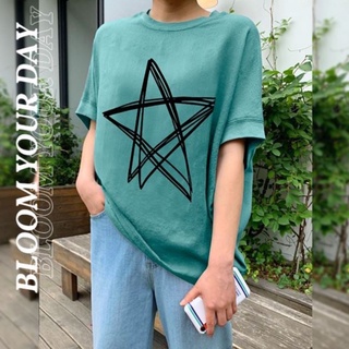 GOFO 中大尺碼 短袖上衣 MIT臺灣製造 韓系顯瘦 舒適純棉 手繪星星印花 寬鬆上衣 女生衣著 夏季女裝 圓領t恤