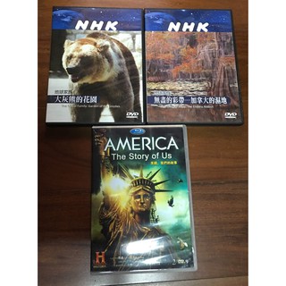 *二手* 二手DVD NHK 地球家族 大灰熊的花園 / 加拿大的濕地 / 美國,我們的故事