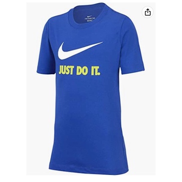 【NIKE】大童：Sportswear “Just Do It”T 卹（藍色/白色/伏特黃、XL號*1）- DR0879