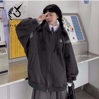秋冬新款連帽衛衣外套女加絨加厚韓版寬松中長款ins棒球服學生潮