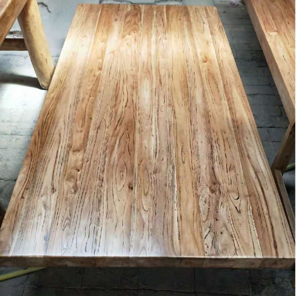 ❇✌✚老榆木門板拼接舊木板餐桌板隔板樓梯踏板現代實木原木板材門板