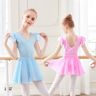 芭蕾舞衣兒童女孩跳舞裙夏季短袖連體服半身裙套裝