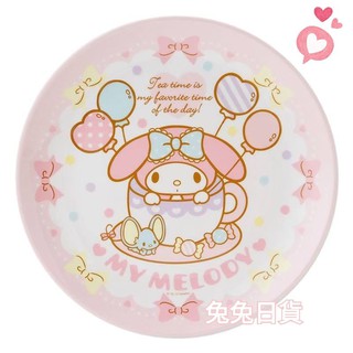 ~兔兔日貨~日本進口 三麗鷗 美樂蒂 Melody 盤子 美耐皿 圓盤 水果盤 點心盤 餐盤 美耐皿盤 零食盤 蛋糕盤