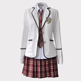 妙想英倫風學院風校服套裝韓國中學jk制服女子中學生高中班服夏季套裝 蝦皮購物