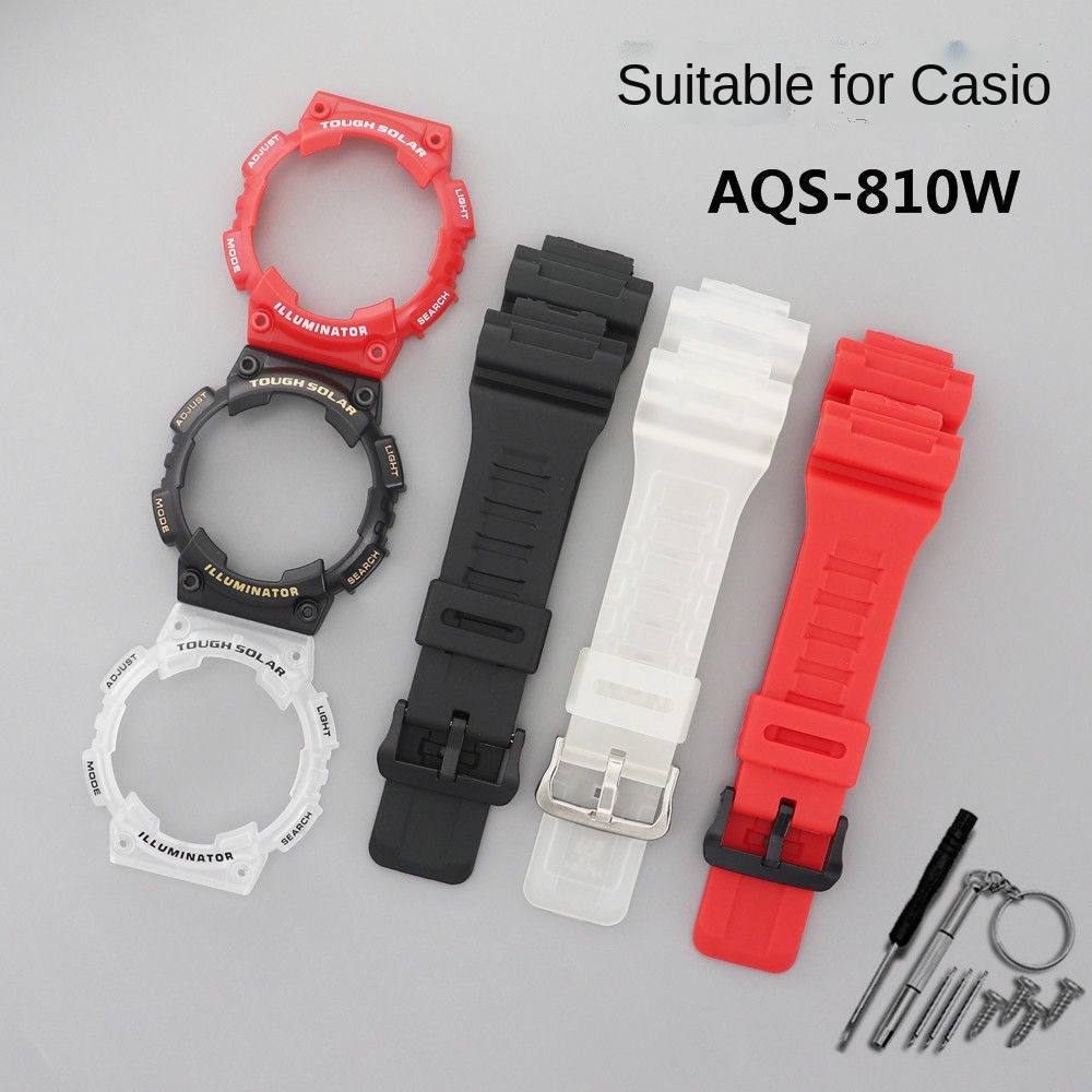 CASIO卡西歐g-shock替換手錶帶 運動手錶錶殼配件 適用 AQ-S810W/AQS810W 5208