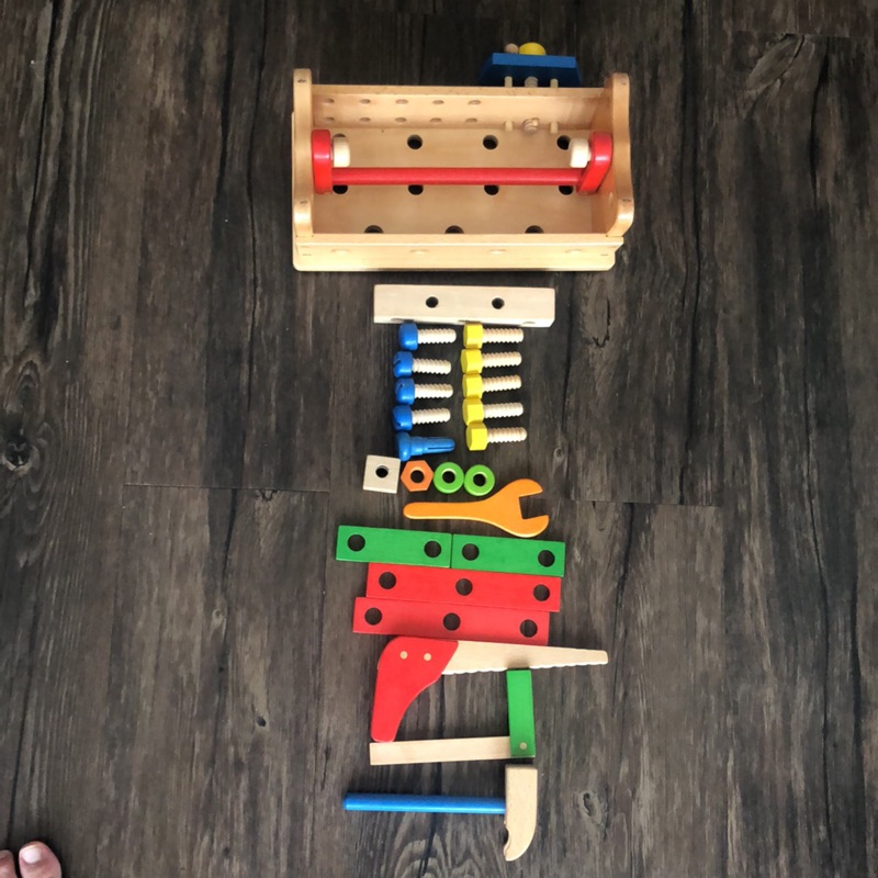 二手木工益智拼裝玩具盒