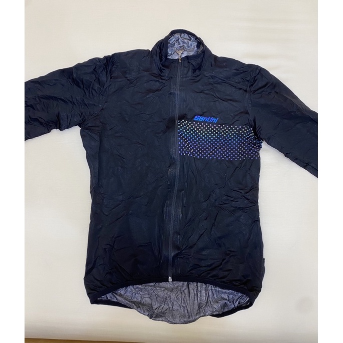 Santini 護衛雨雲輕量空力緊身防水雨衣，黑色